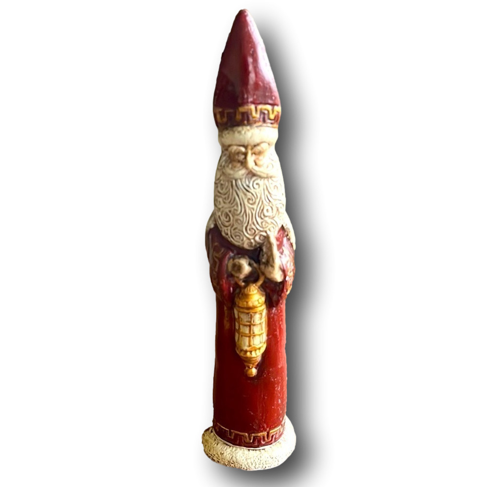 Vintage Santa holding lantern